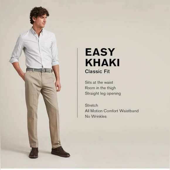 NWOT Dockers Men's Classic Fit Easy Khaki Pants Sz 34x32 - Picture 5 of 5